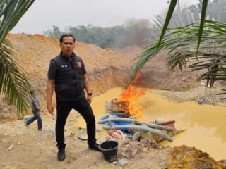 Polsek Benai Tindak Dua Rakit PETI Di Sungai Jambu, Jalur Patah