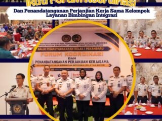 Kepala Lapas Narkotika Rumbai Ikuti Forum Koordinasi Dan Penandatanganan Perjanjian Kerja Sama Kelompok Layanan Bimbingan Integrasi
