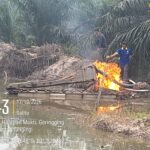 Polsek Benai Tertibkan Aktivitas PETI Di Desa Geringging Baru, Dua Rakit Dimusnahkan