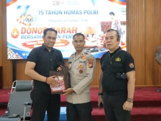 Sambut HUT Humas Polri Ke-75 Tahun 2026, Polres Kuansing Gelar Kegiatan Donor Darah