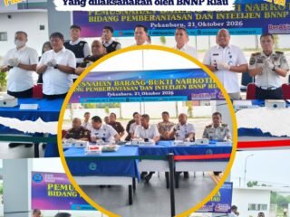 Lapas Narkotika Rumbai Hadiri Pemusnahan Barang Bukti Narkotika Oleh BNNP Riau