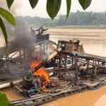 Polsek Cerenti Tertibkan 8 Rakit PETI Di Sungai Batang Kuantan, Kecamatan Inuman