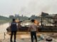 Polsek Pangean Tindak Lanjuti Aduan Masyarakat, Dua Rakit PETI Di Sungai Kuantan Dimusnahkan