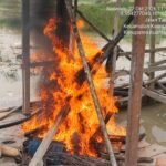 Polsek Kuantan Tengah Tertibkan PETI Di Titian Modang Kopah, Satu Unit Dompeng Dimusnahkan