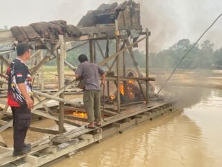 Layanan Kepolisian 110, Polsek Kuantan Hilir Tindak Lanjuti Laporan PETI Di Pulau Beralo