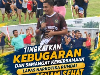 Tingkatkan Kebugaran Dan Semangat Kebersamaan Lapas Narkotika Rumbai Gelar Senam Sehat Bersama