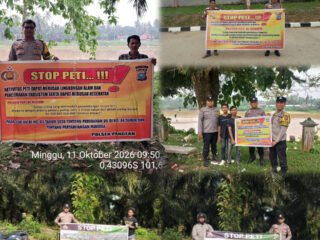 Polsek Jajaran Polres Kuansing Sosialisasikan Larangan PETI Kepada Masyarakat