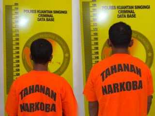 Polres Kuansing Tangkap Dua Pria Terkait Peredaran Sabu, 13 Paket Dengan Berat Kotor 2,63 Gram Disita