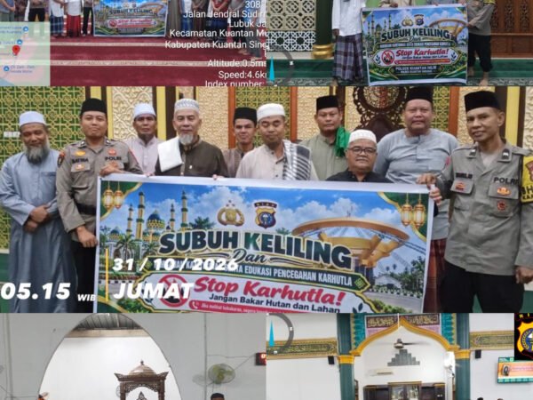 Polisi Bersama Masyarakat, Polres Kuansing Dan Polsek Jajaran Serentak Laksanakan Subuh Keliling Di 11 Lokasi